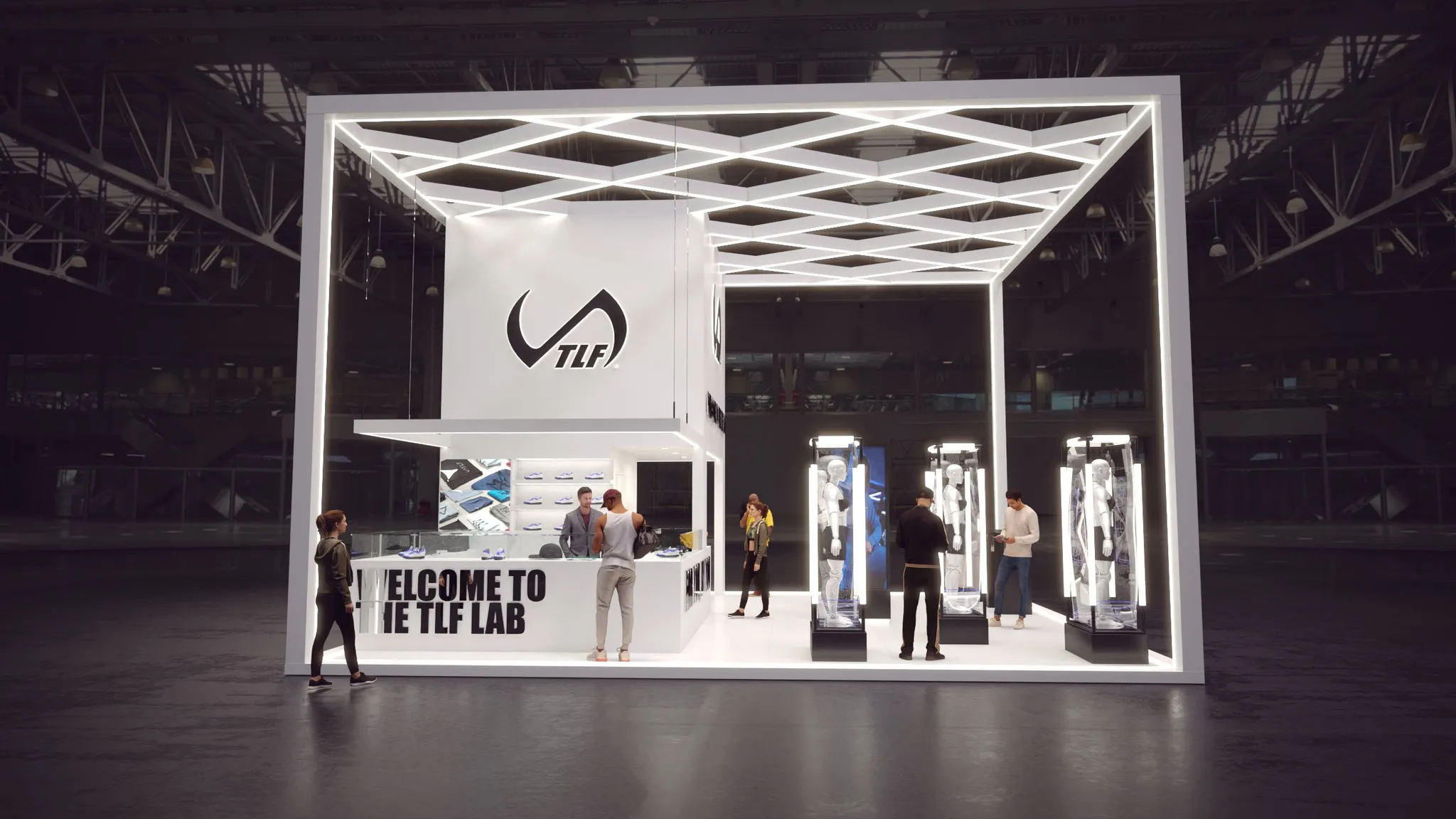 30x30 Island booth design by Reaction Space